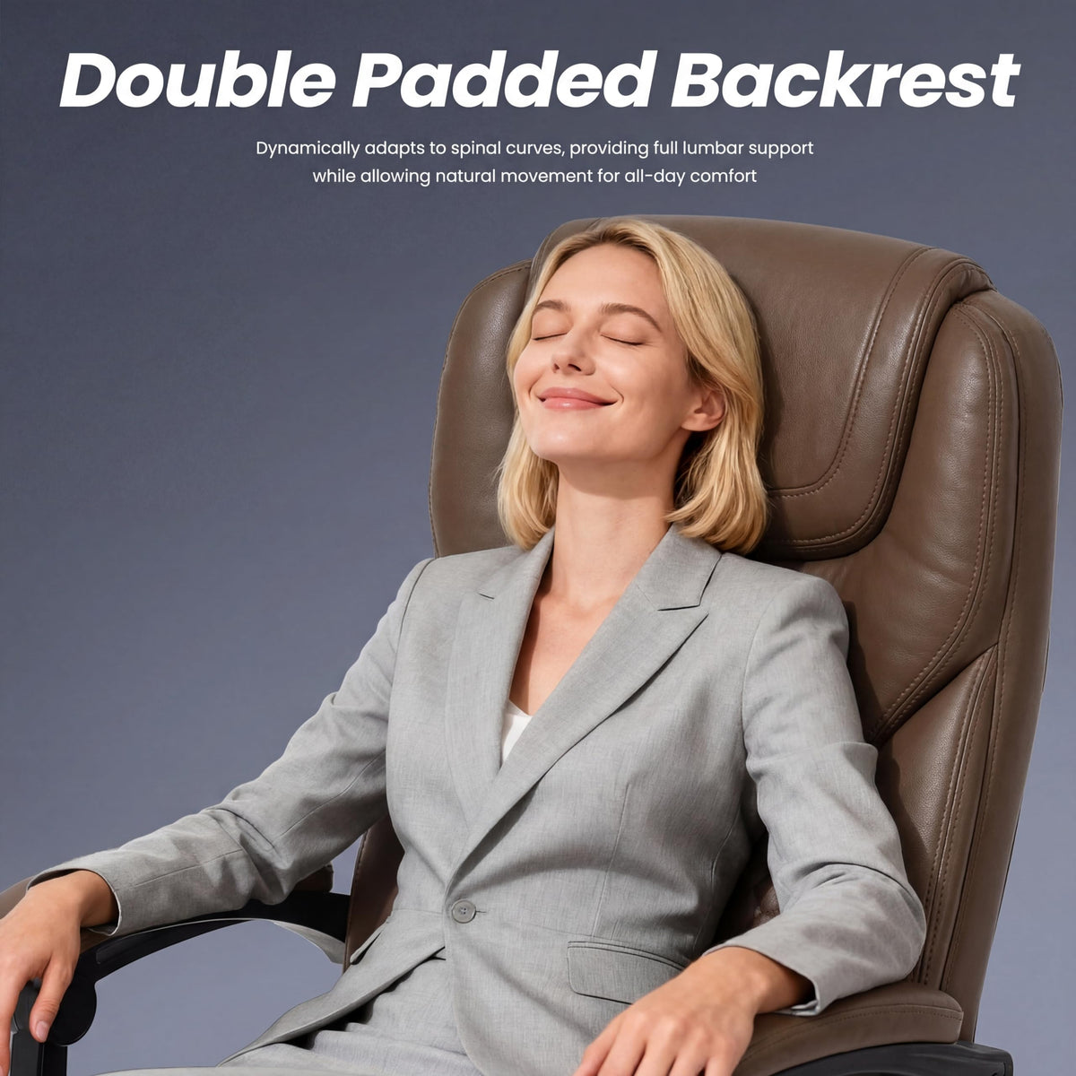 Brown Leather Massage Office Chair with Heat and Footrest S11945