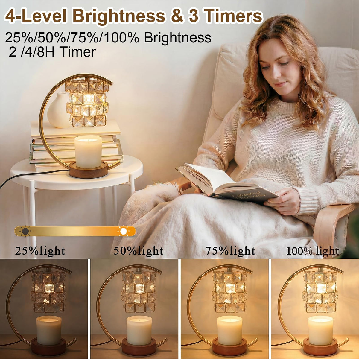 Candle Warmer Lamp with Timer Dimmable Wax Warmer Q50552