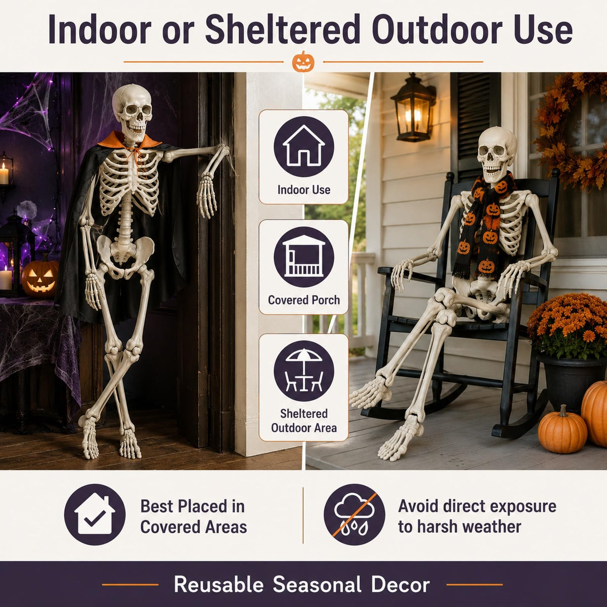 5.4 ft Full Body Plastic Skeleton Prop Z15489