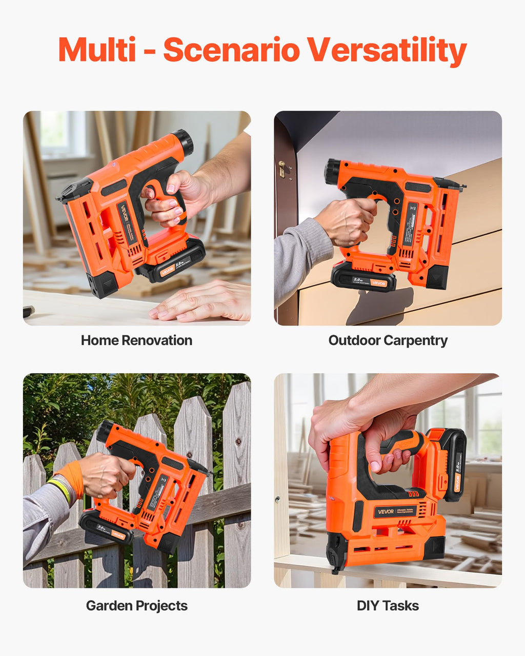 Cordless 2-in-1 18 Gauge Nail Gun Staple Gun E8015
