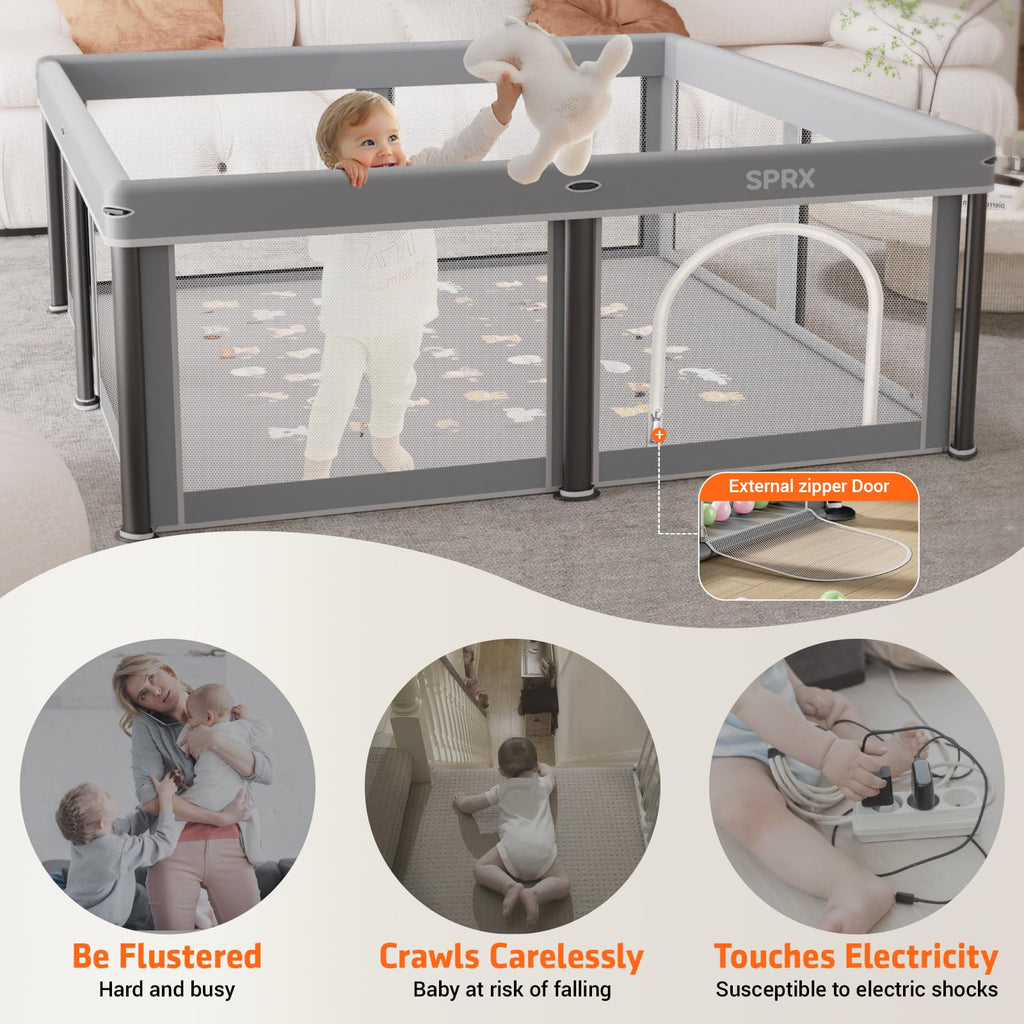 Foldable Baby Playpen with Mat and Travel Pack P66807