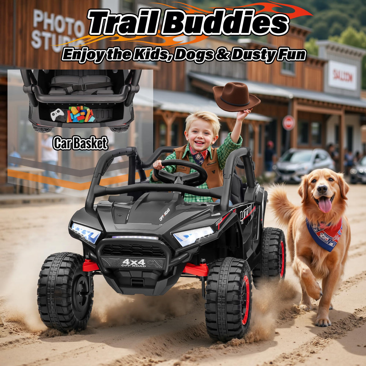 24V 2 Seater Off-Road UTV Ride on Car with Remote Control E989375