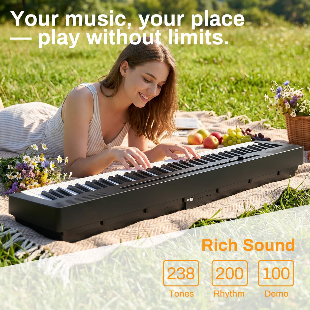 88-Key Portable Weighted Digital Piano C31989