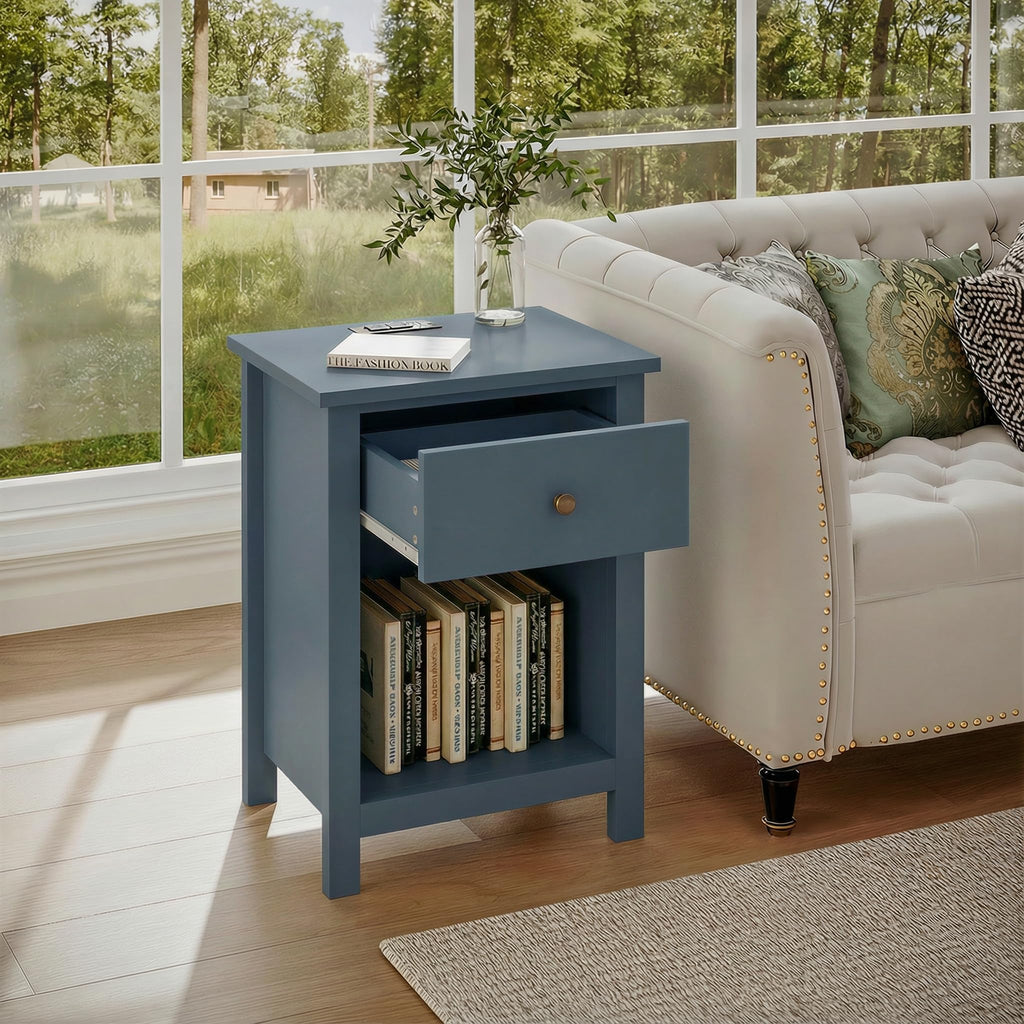Farmhouse Nightstand with Charging Station Set of 2 O439480