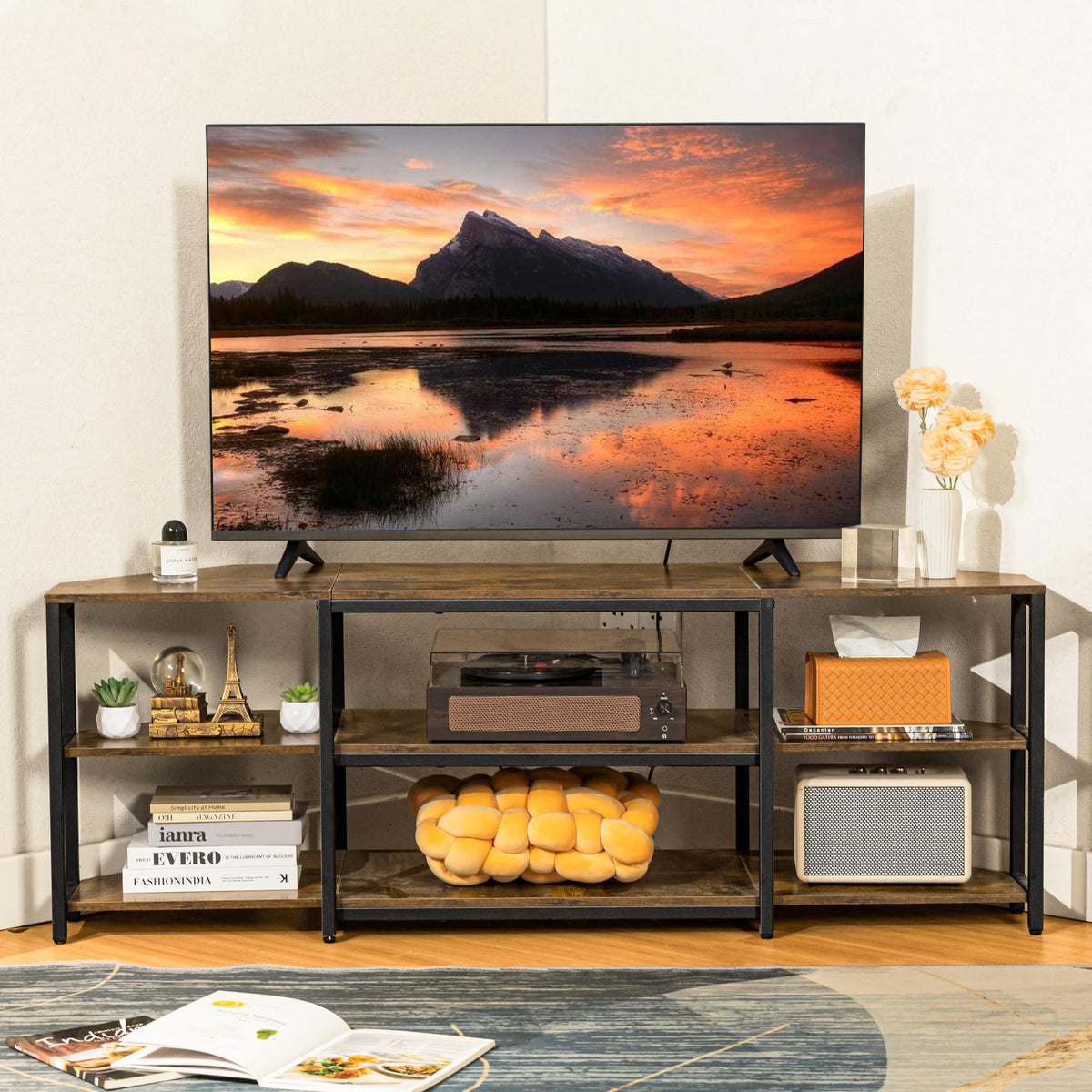 Corner TV Stand with Power Outlet V971