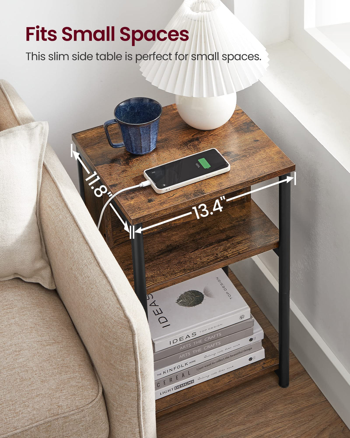 Side Table with Charging Station E15317