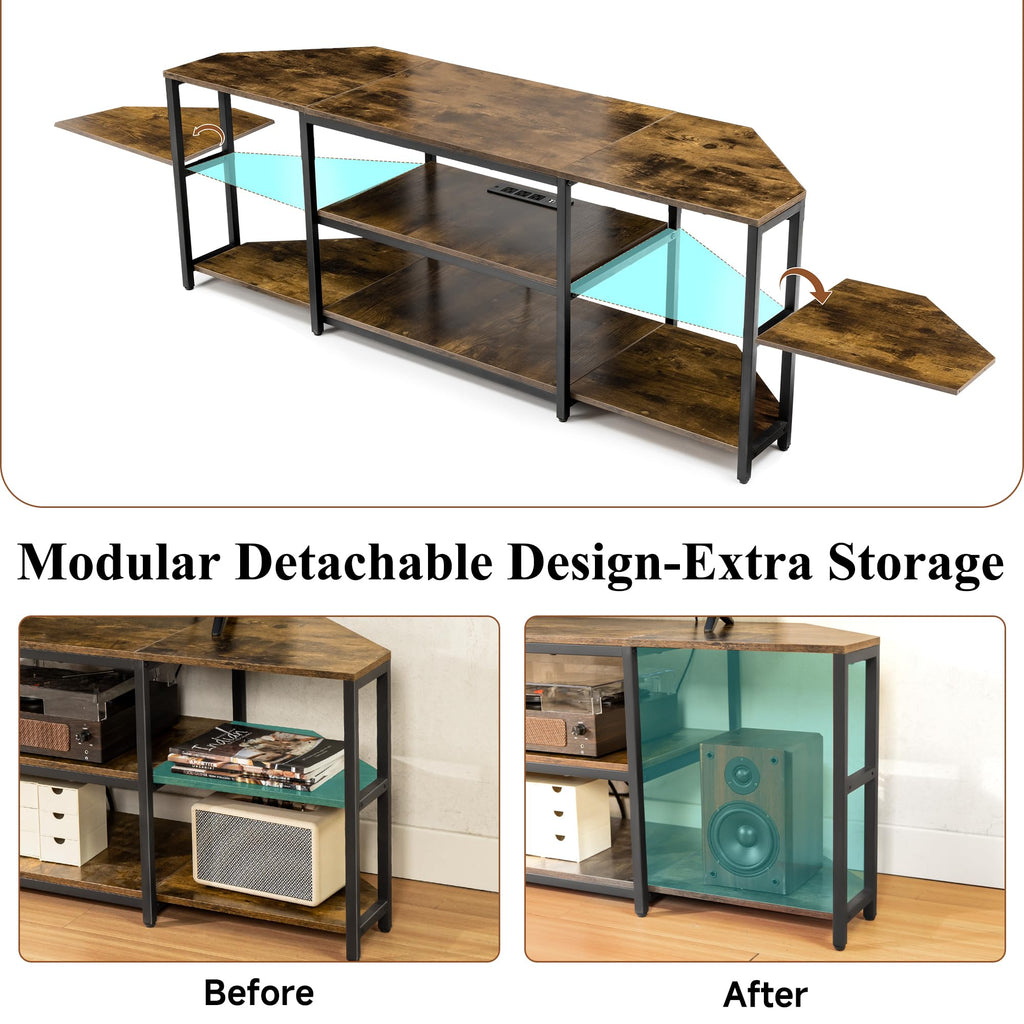 Corner TV Stand with Power Outlet V971