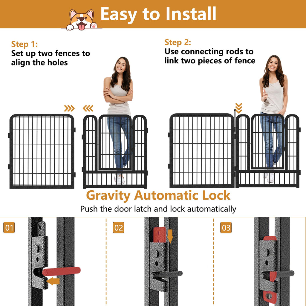 16 Panels Heavy Duty Foldable Metal Dog Playpen U7832