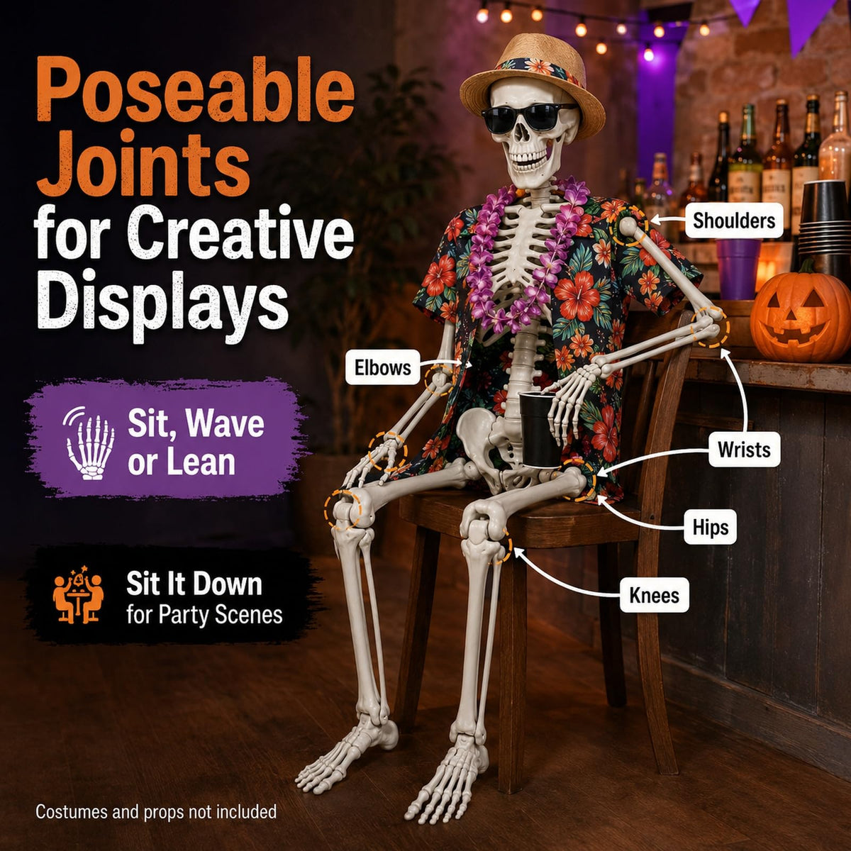 5.4 ft Full Body Plastic Skeleton Prop Z15489