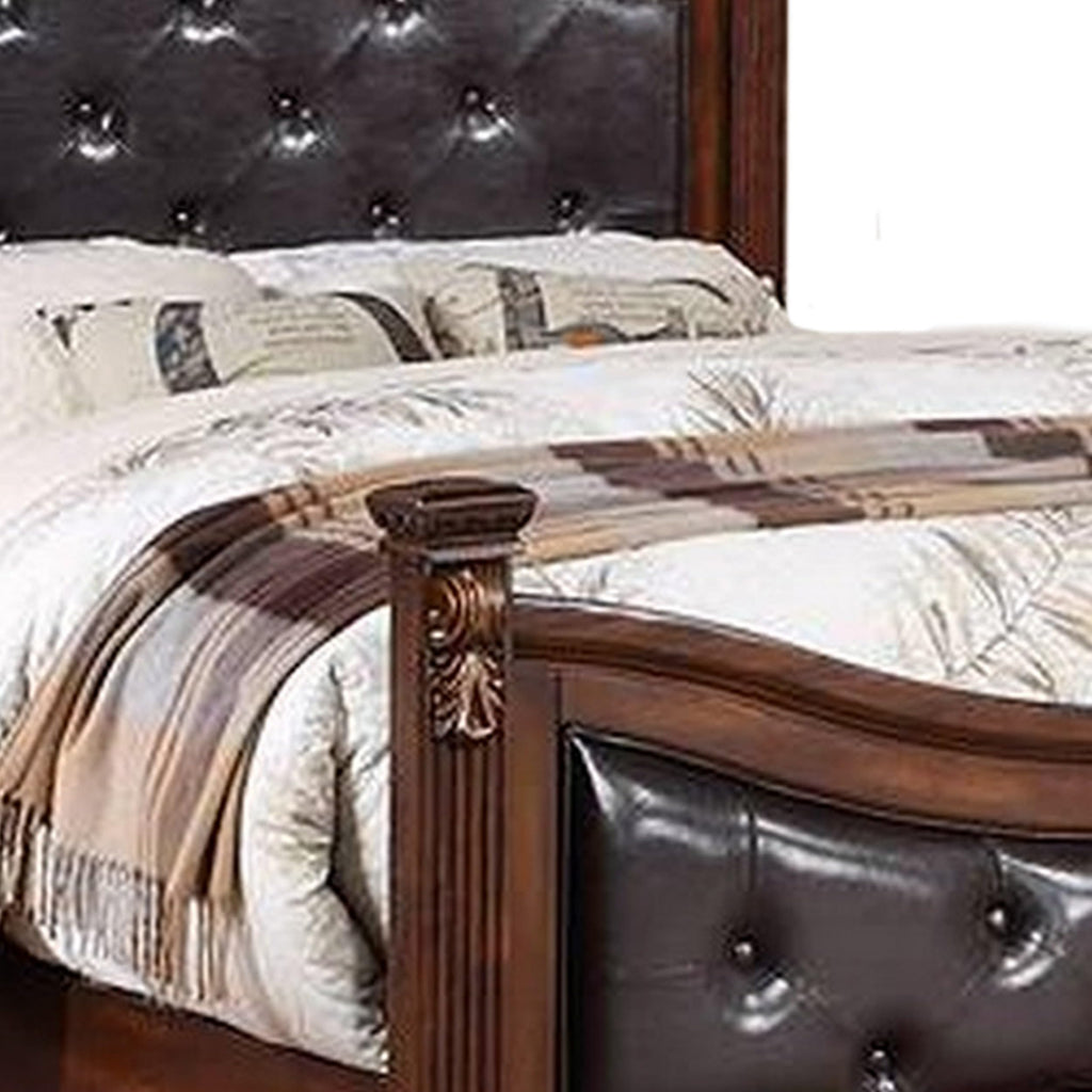 California King Button Tufted Upholstered Bed P119