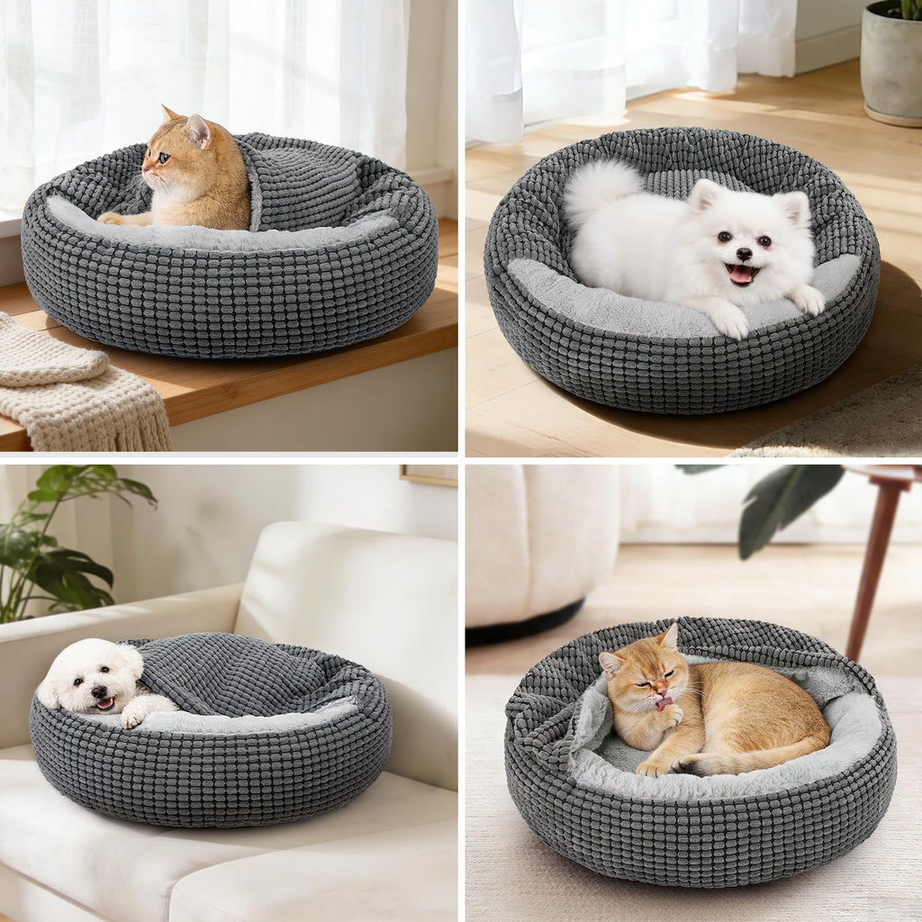Small Dog Bed with Attached Blanket, 23inch S834613