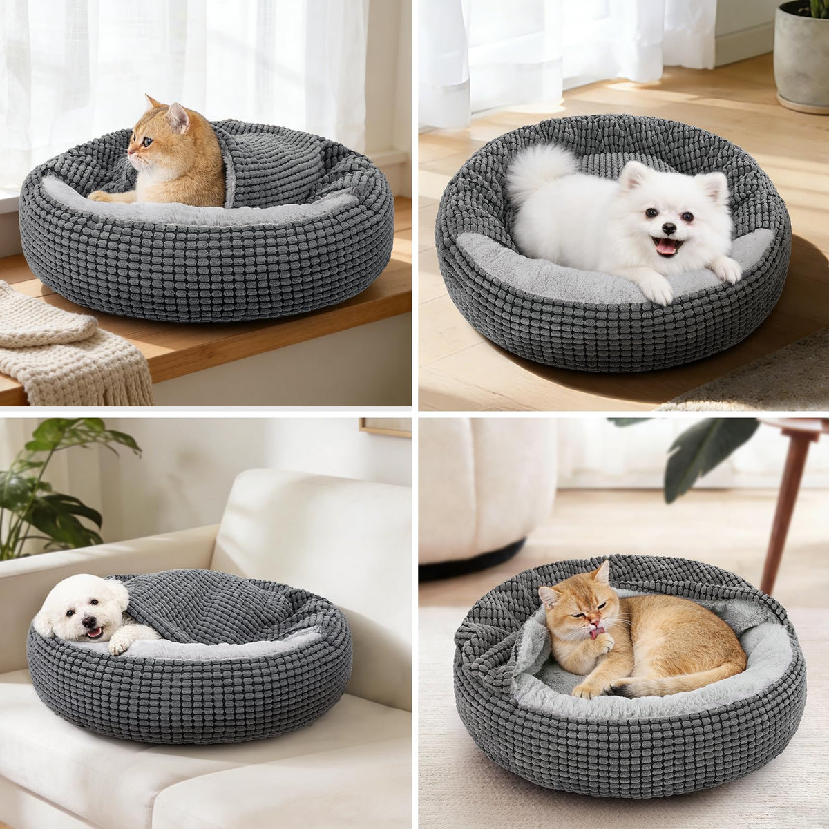 Small Dog Bed with Attached Blanket, 23inch S834613