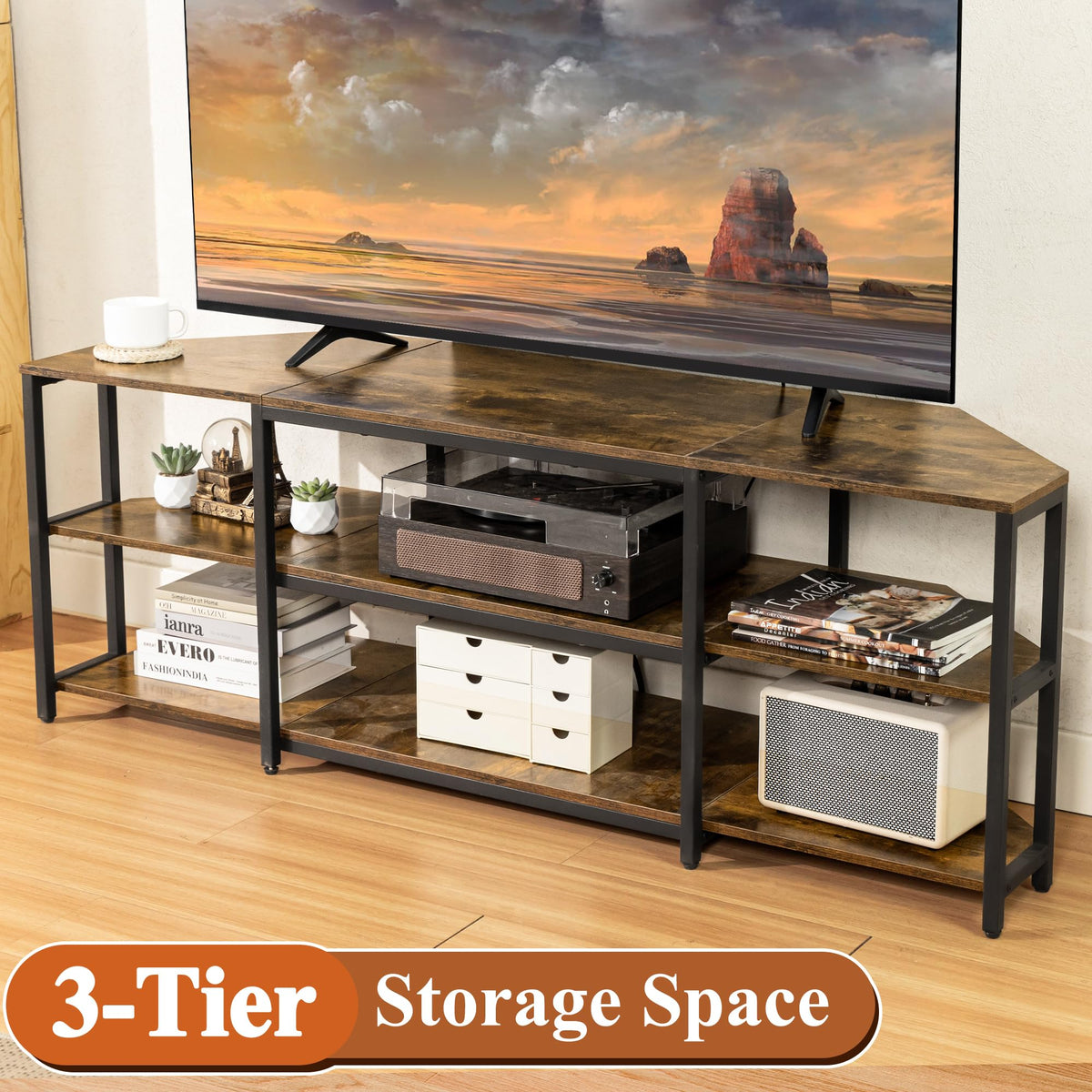 Corner TV Stand with Power Outlet V971