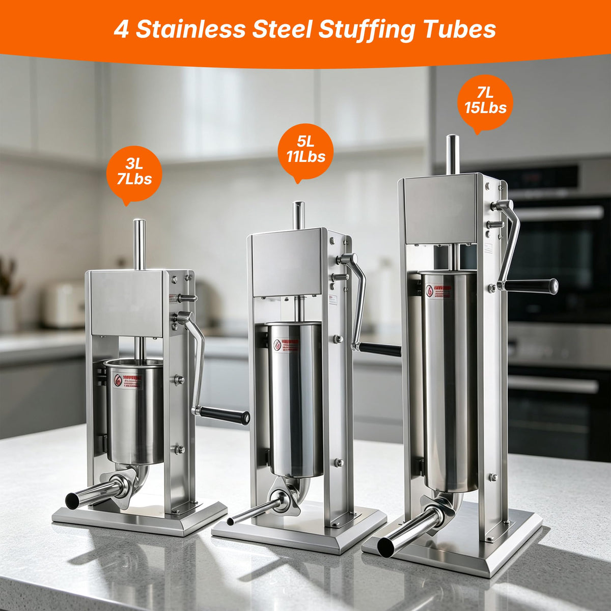Stainless Steel Vertical Sausage Stuffer 11Lb/5L V95219