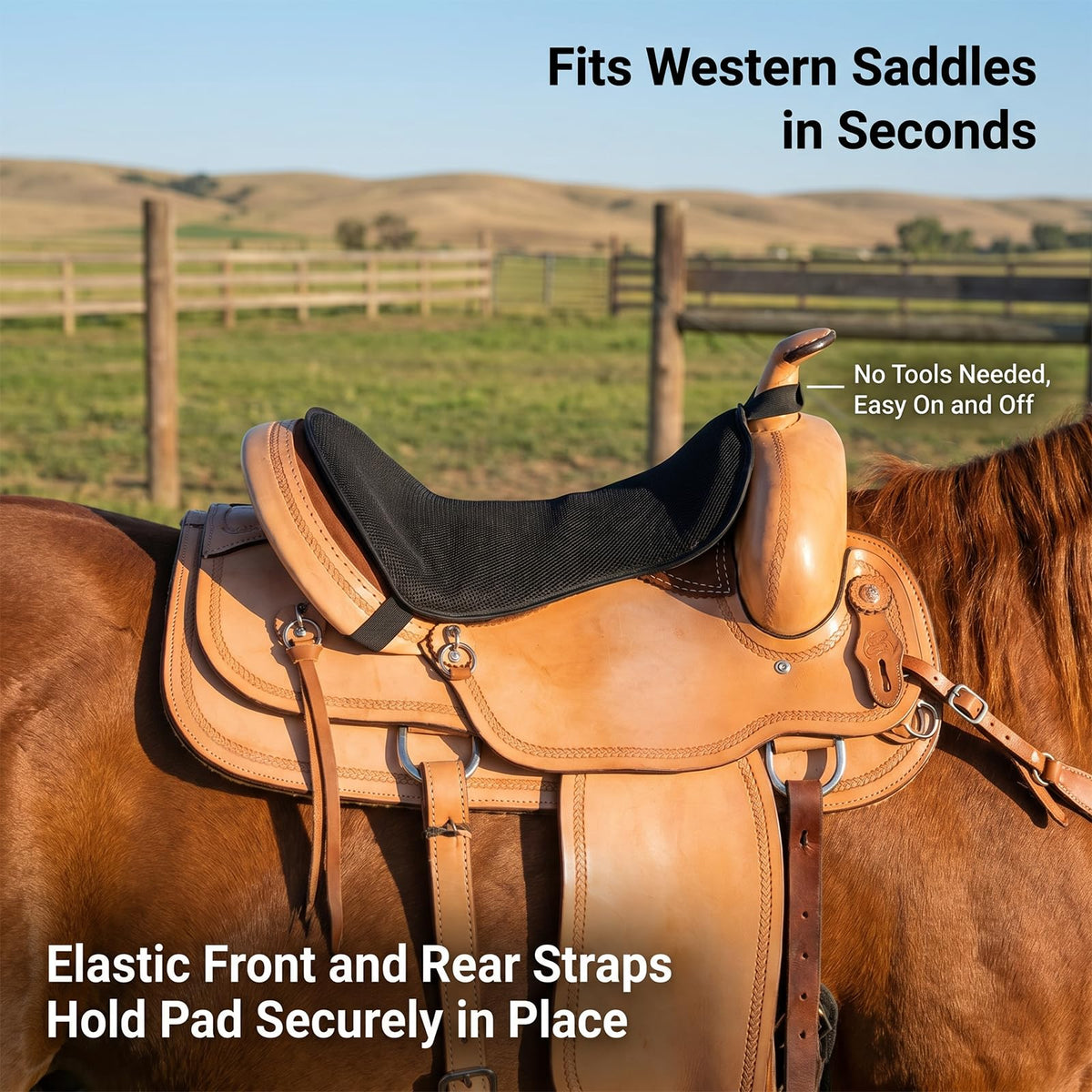 Breathable Shock Absorbing Saddle Seat Cushion with Adjustable Straps P625