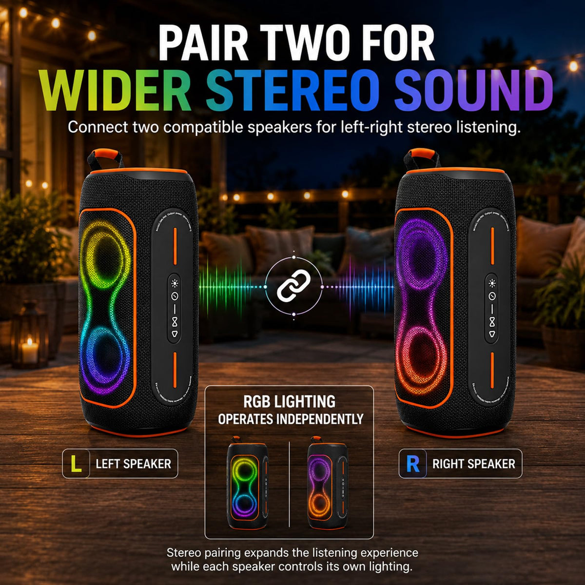 Black 80W Portable Bluetooth Speaker T275