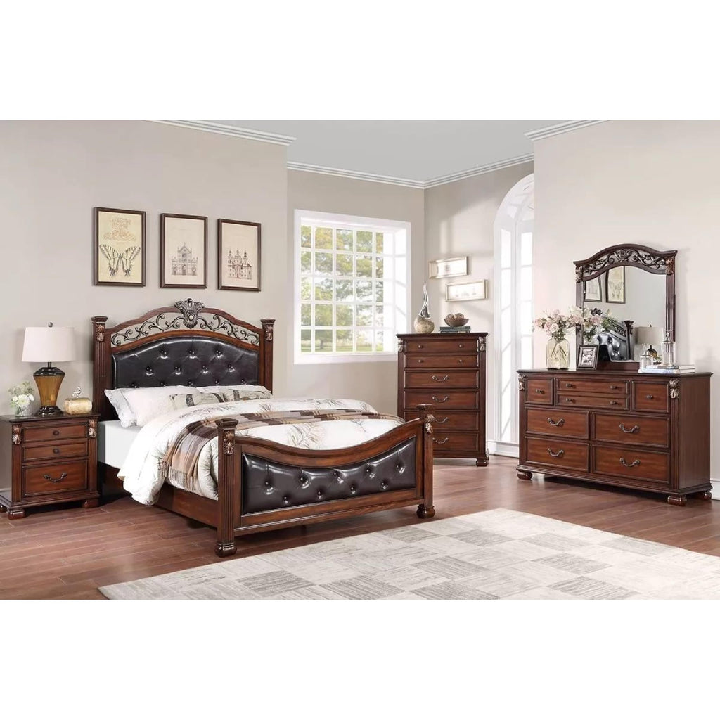 California King Button Tufted Upholstered Bed P119