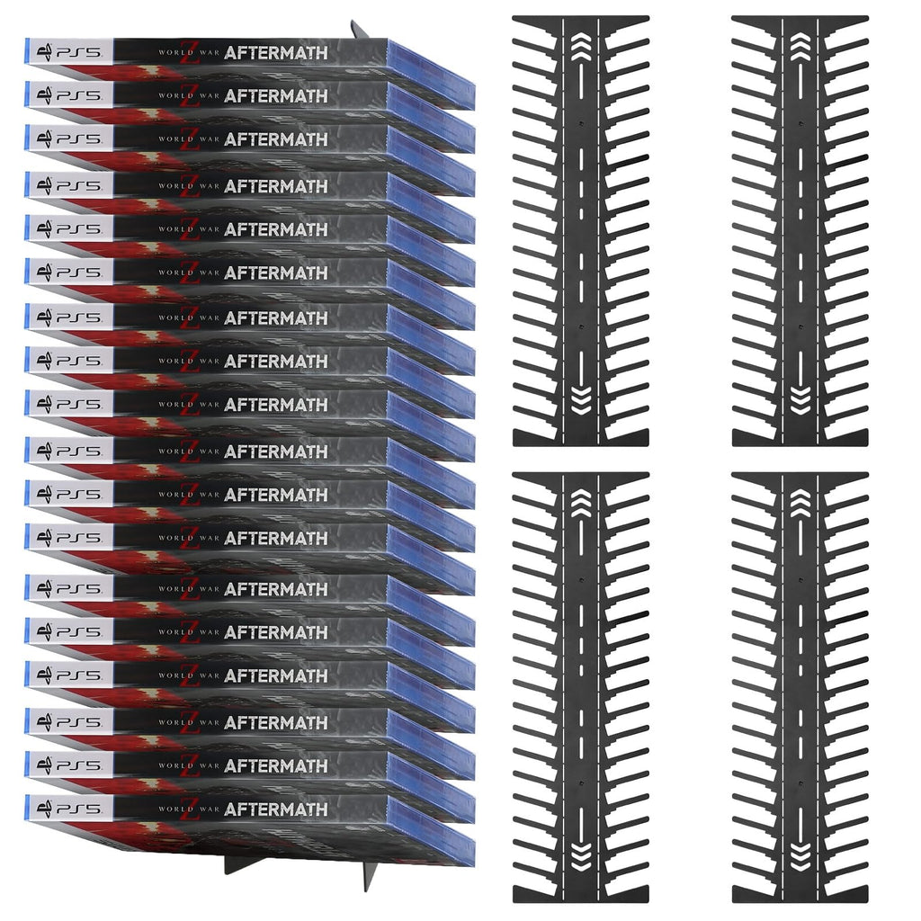4-Pack Wall Mount Metal DVD Rack Holds 72 Games F18560