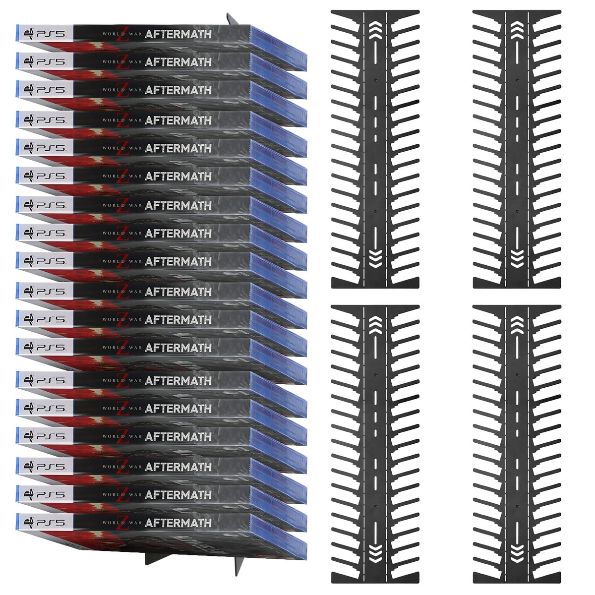 4-Pack Wall Mount Metal DVD Rack Holds 72 Games F18560
