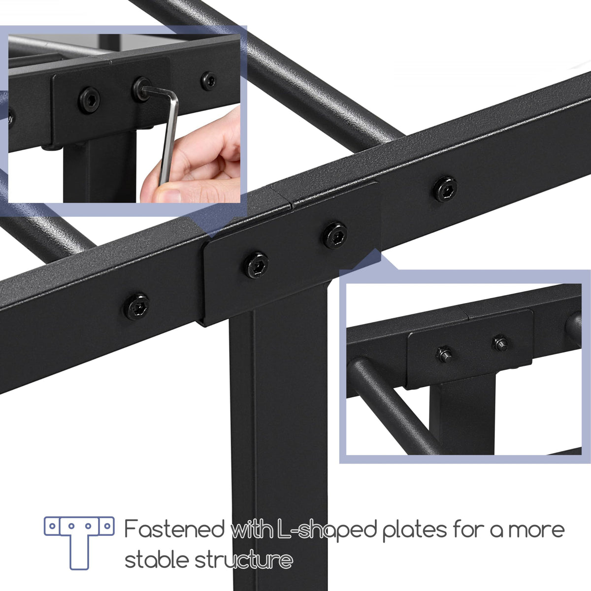 Twin Metal Bed Frame with Victorian Headboard M594432