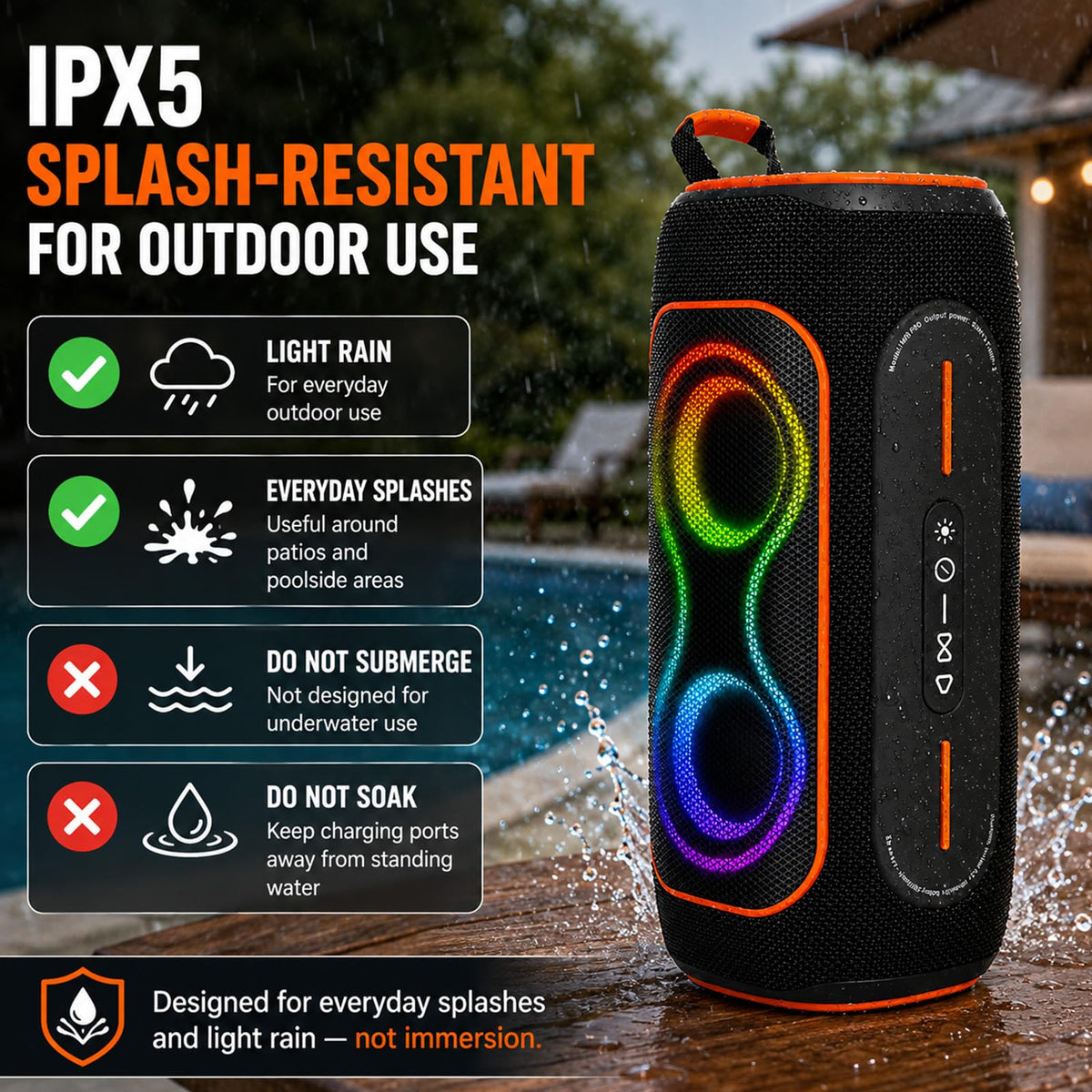 Black 80W Portable Bluetooth Speaker T275
