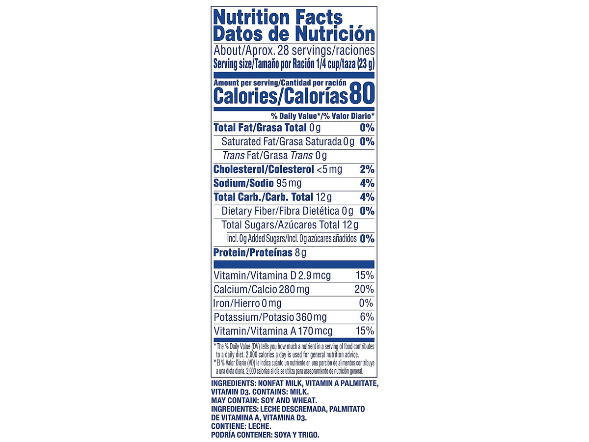 Instant Nonfat Dry Milk 22.75 oz Pack of 4 K520