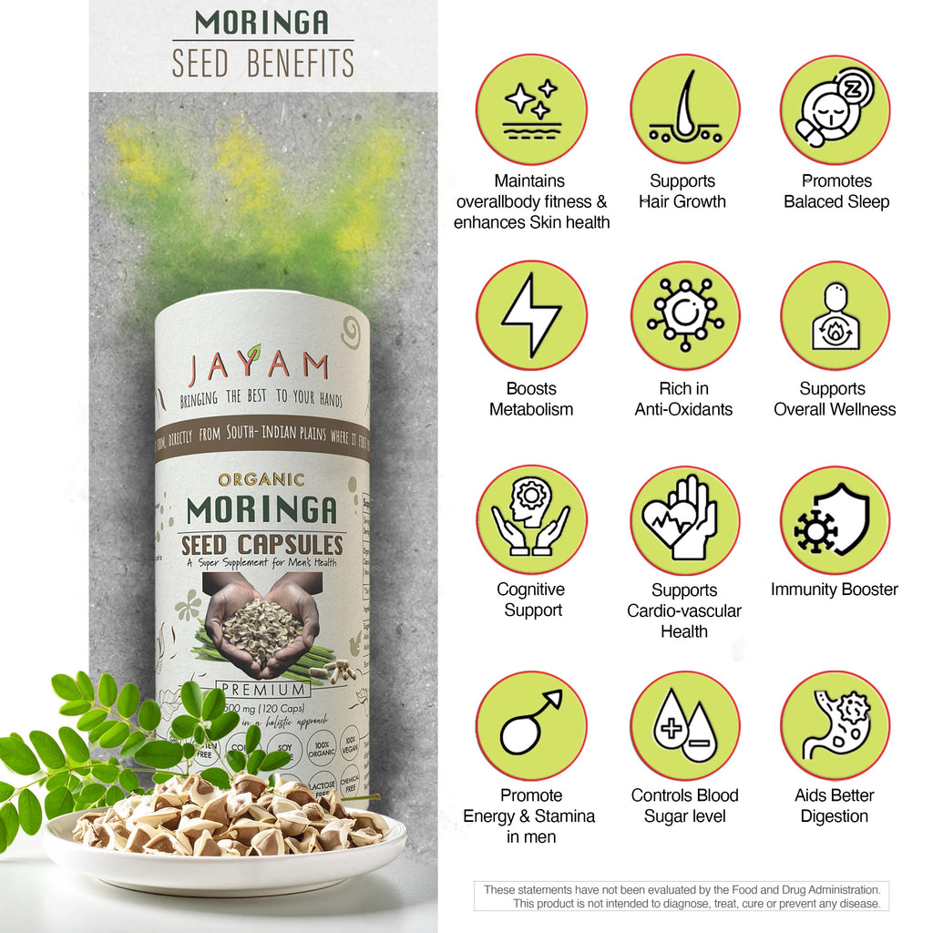 Organic Moringa Seed Capsules 120 Capsules O191