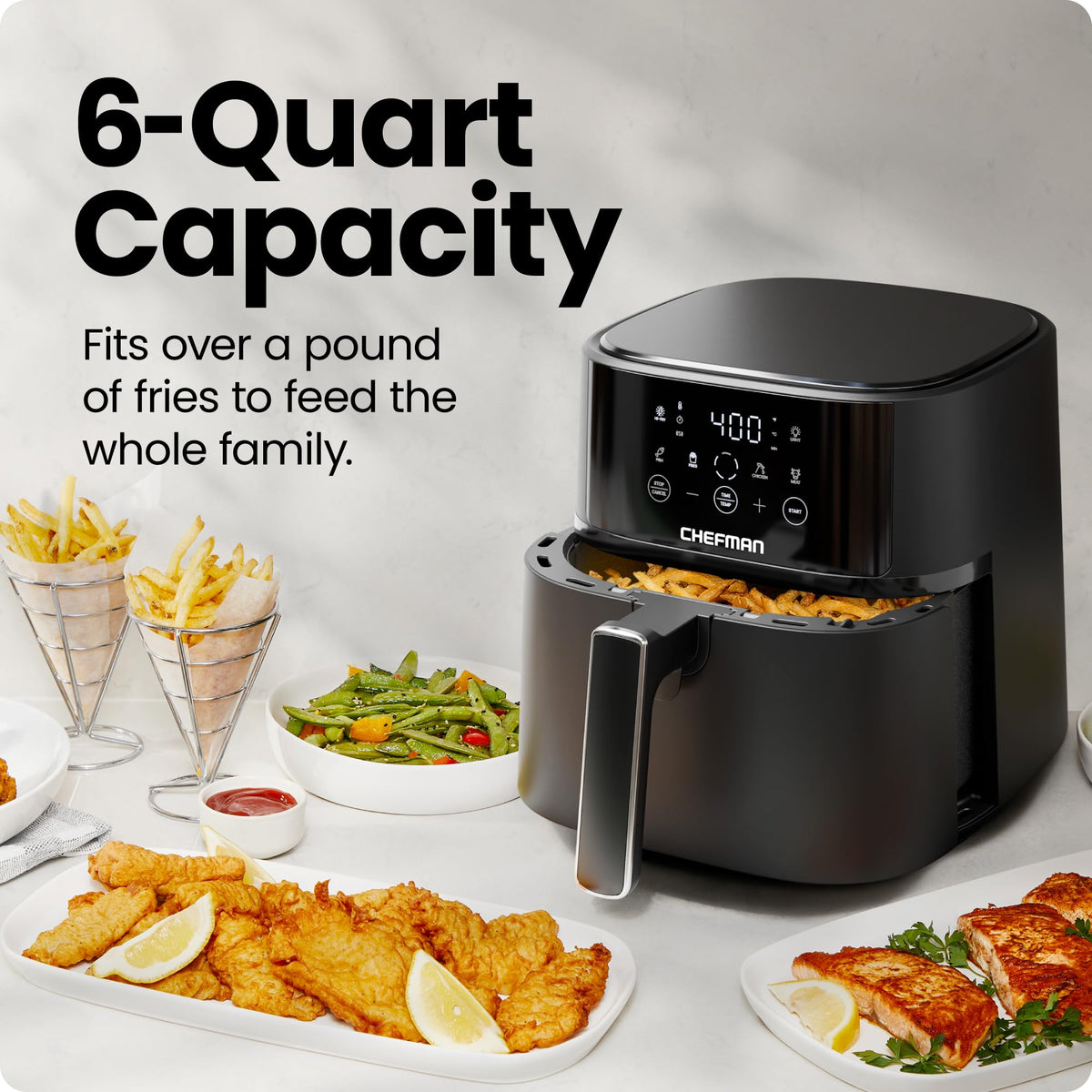 6 QT Compact Nonstick Air Fryer Q204676