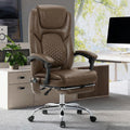 Brown Leather Massage Office Chair with Heat and Footrest S11945