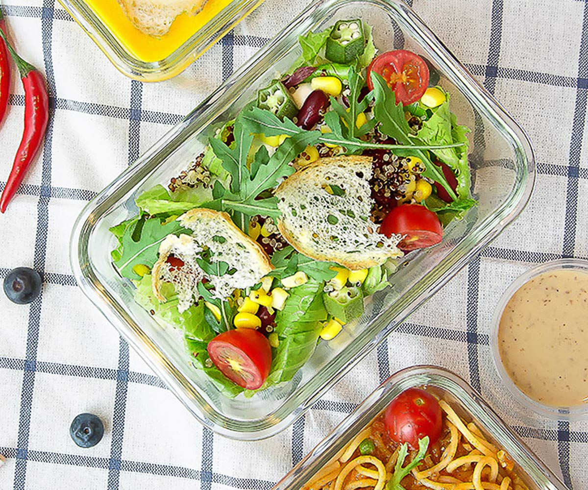 30 oz Glass Food Storage Containers with Lids H766