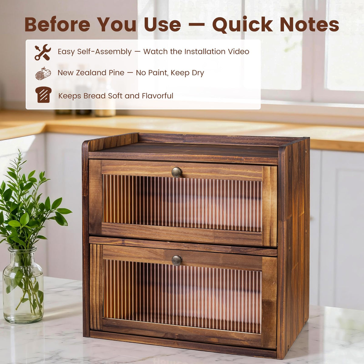 Wooden Bread Box J55403