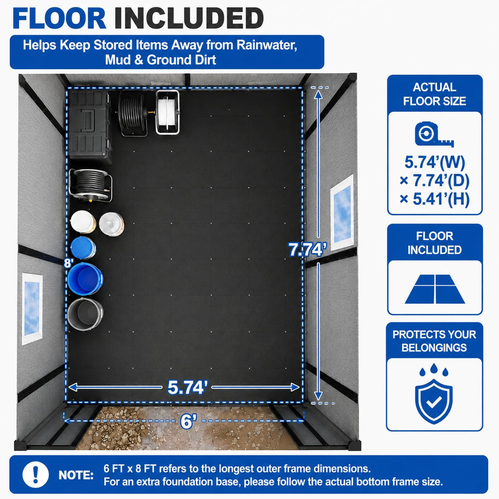 6x8 FT Resin Storage Shed with Floor J4693