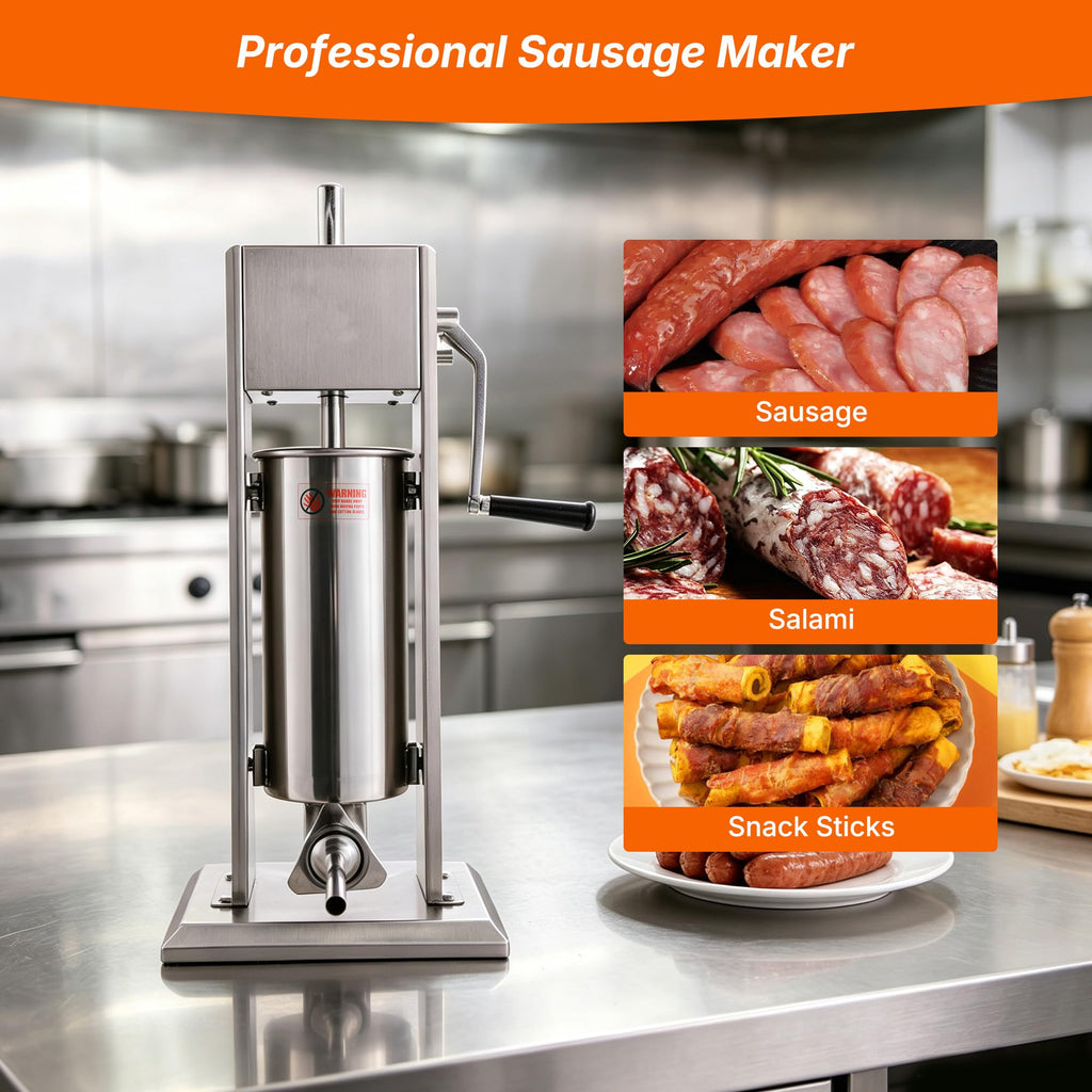 Stainless Steel Vertical Sausage Stuffer 11Lb/5L V95219