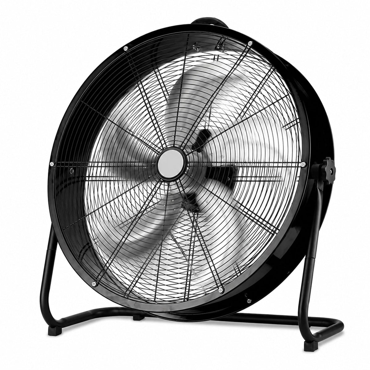Industrial Drum Fan, High Velocity Air Circulator with 5 Aluminium Blades, 3-Speed Adjustable Tilt Metal Floor Fan Y259