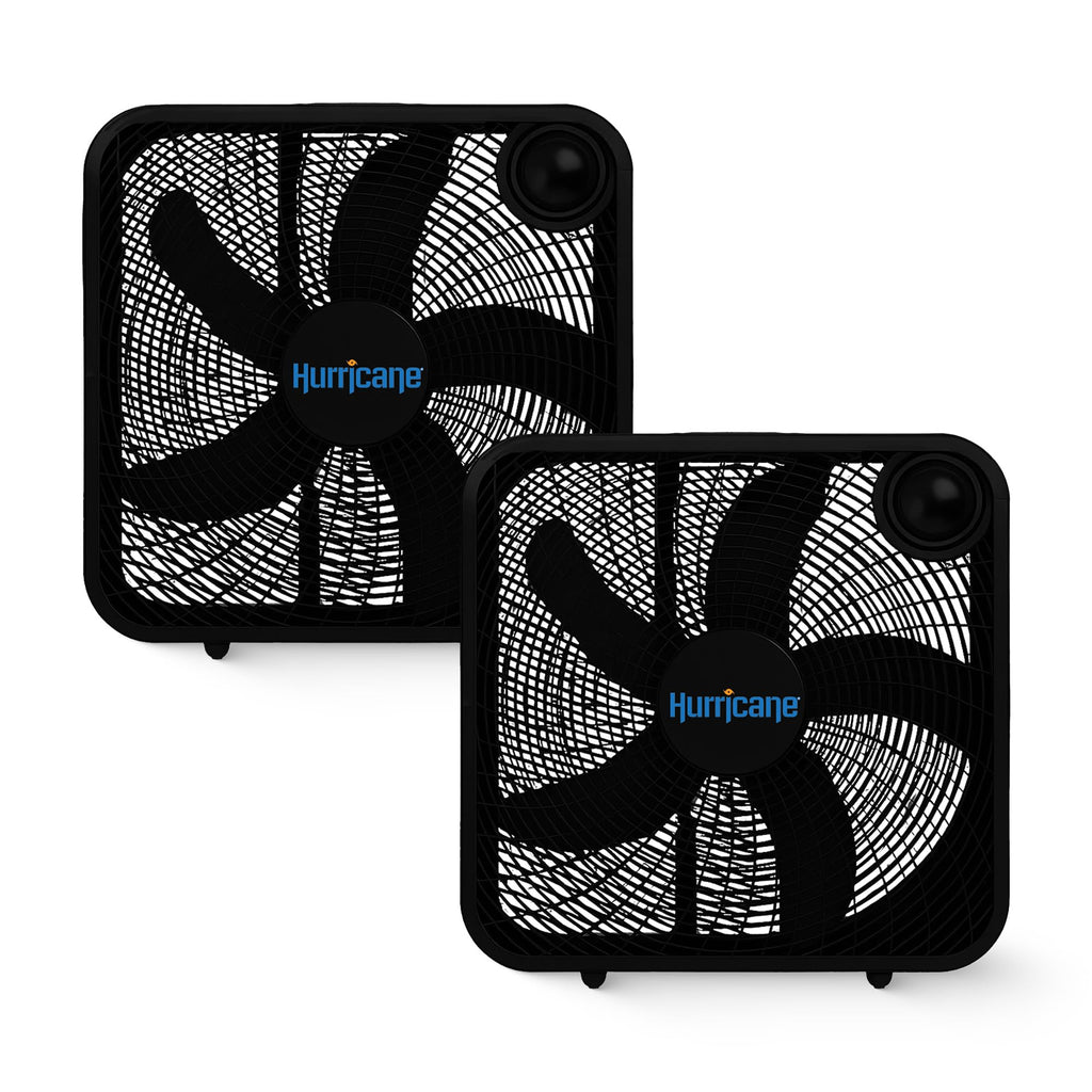 Black 3 Speed 20in Floor Box Fan, 2 Pack G5376