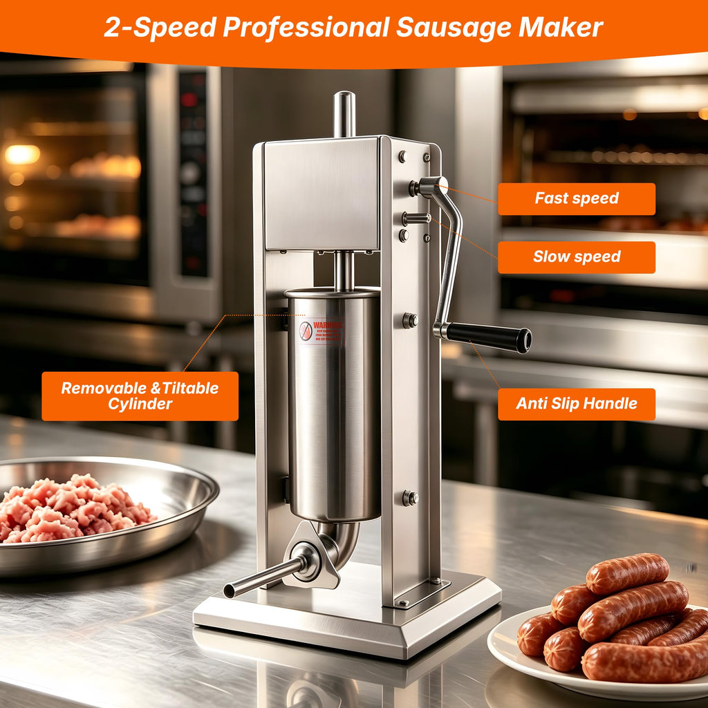 Stainless Steel Vertical Sausage Stuffer 11Lb/5L V95219