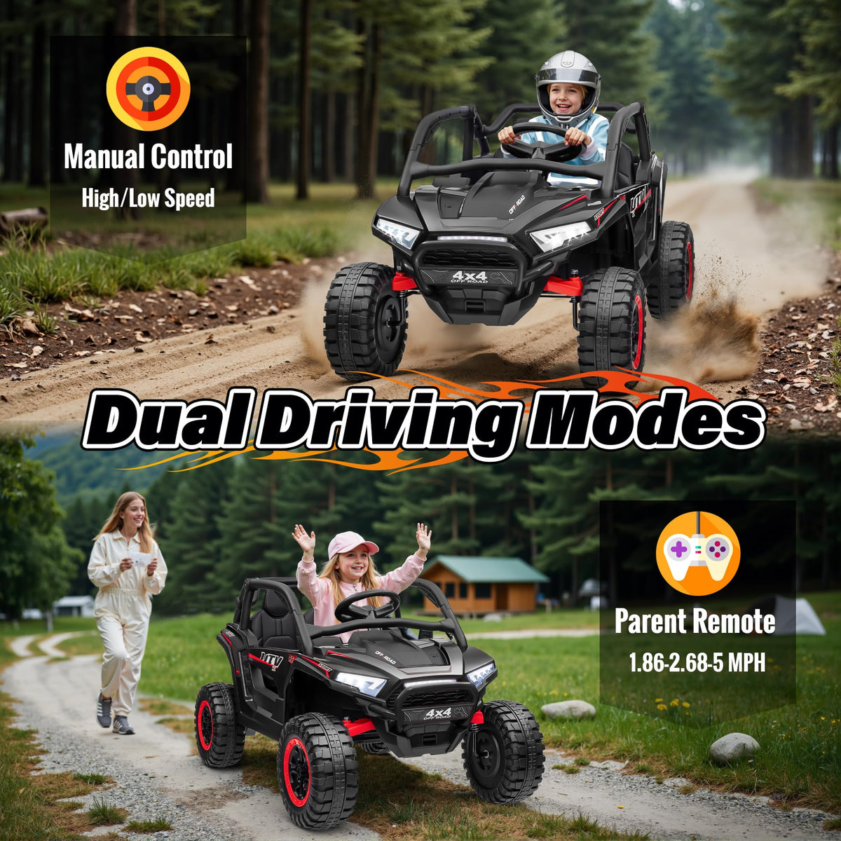 24V 2 Seater Off-Road UTV Ride on Car with Remote Control E989375