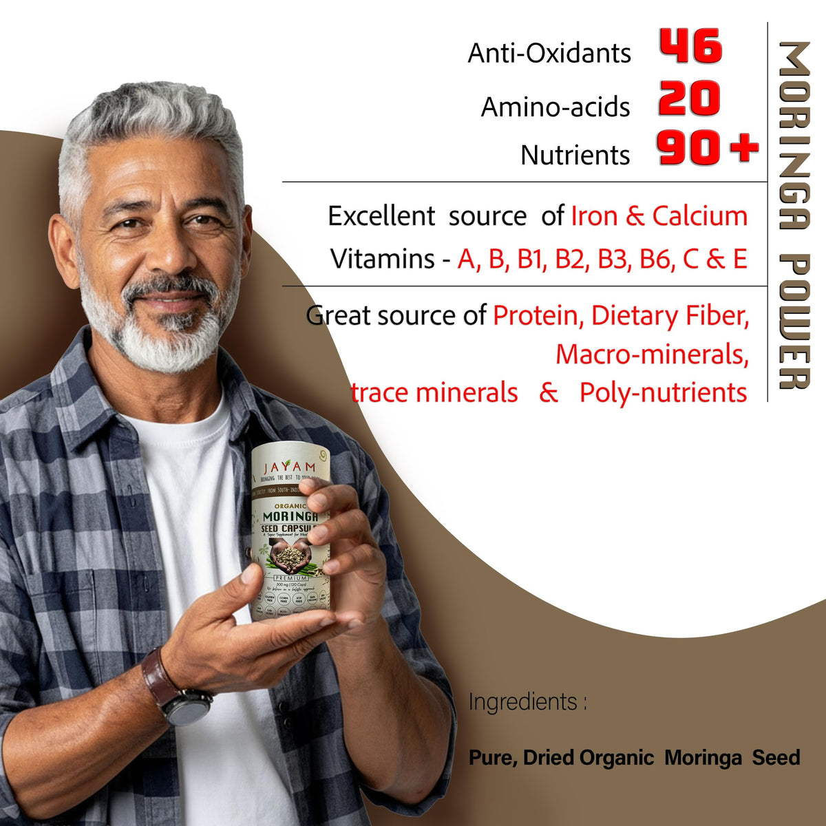 Organic Moringa Seed Capsules 120 Capsules O191