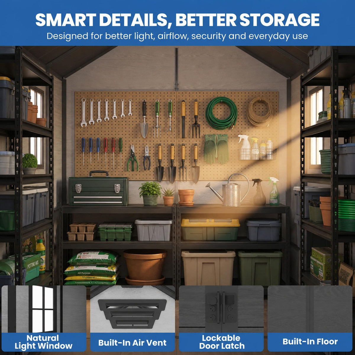6x8 FT Resin Storage Shed with Floor J4693