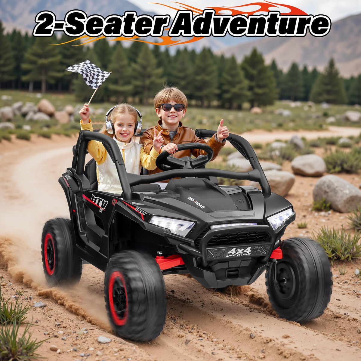 24V 2 Seater Off-Road UTV Ride on Car with Remote Control E989375
