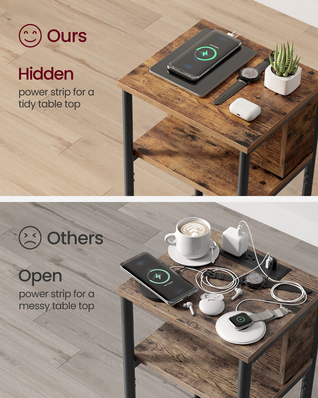 Side Table with Charging Station E15317