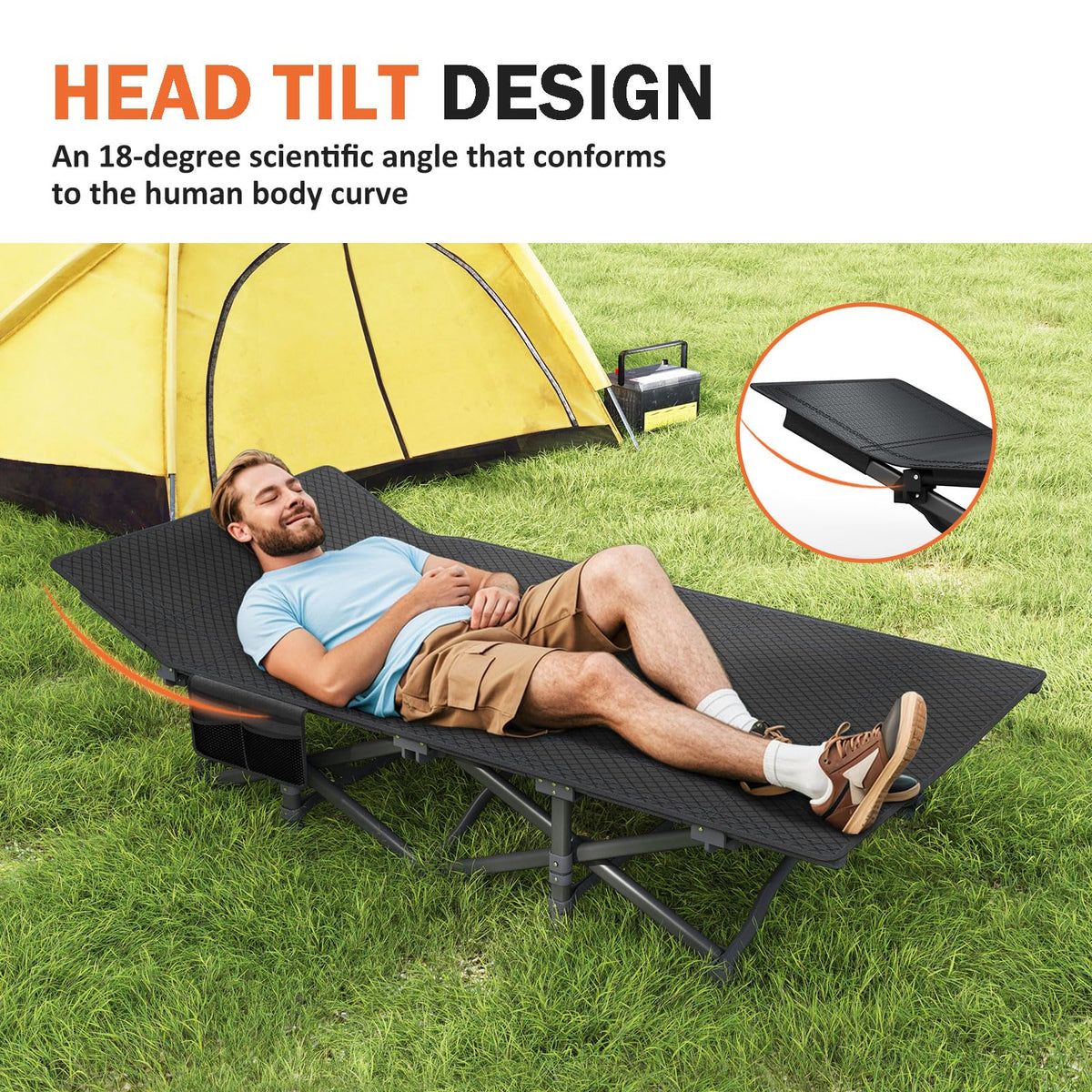 Camping Cot with Cushion P9577