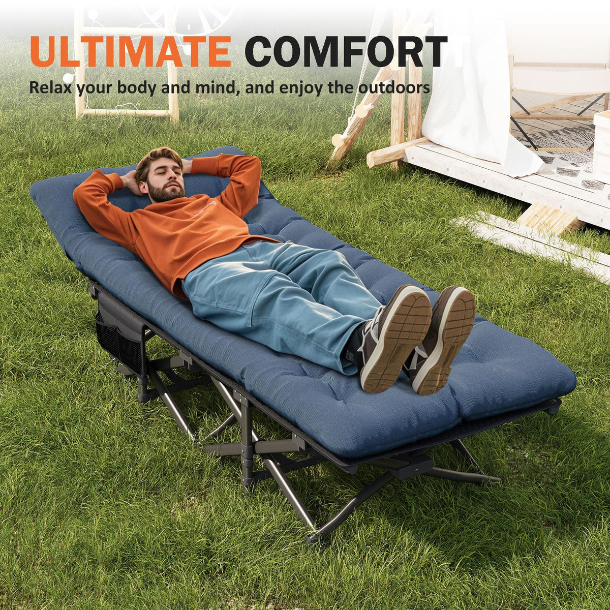 Camping Cot with Cushion P9577