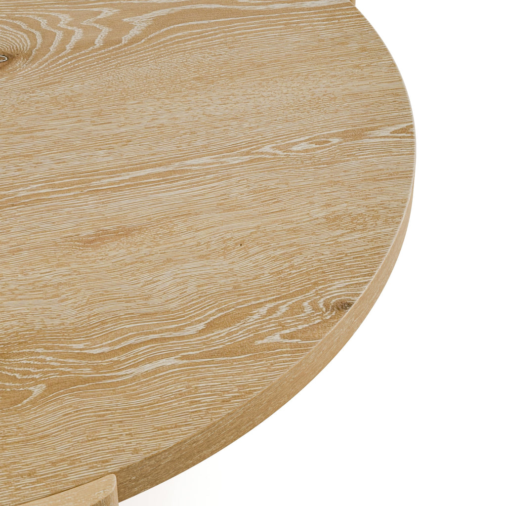 42” Round Oak Finish Wood Coffee Table H637000