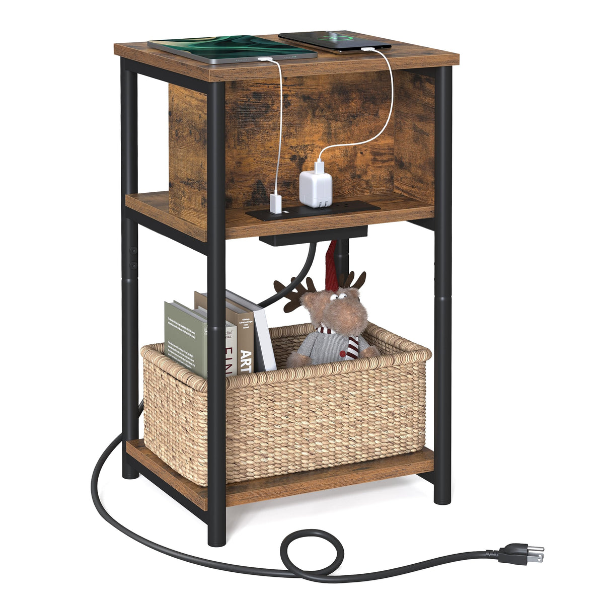 Side Table with Charging Station E15317