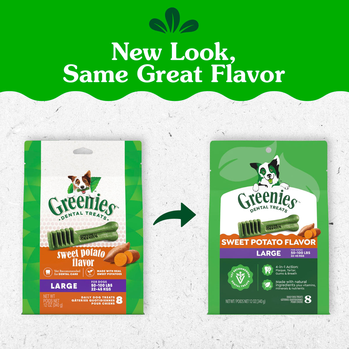 Large Natural Dental Dog Treats Sweet Potato Flavor 8 Count D9207