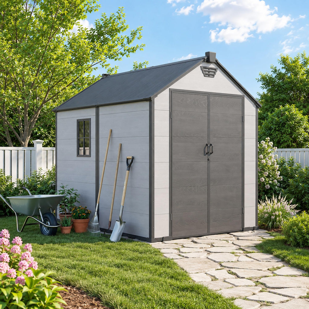 6x8 FT Resin Storage Shed with Floor J4693