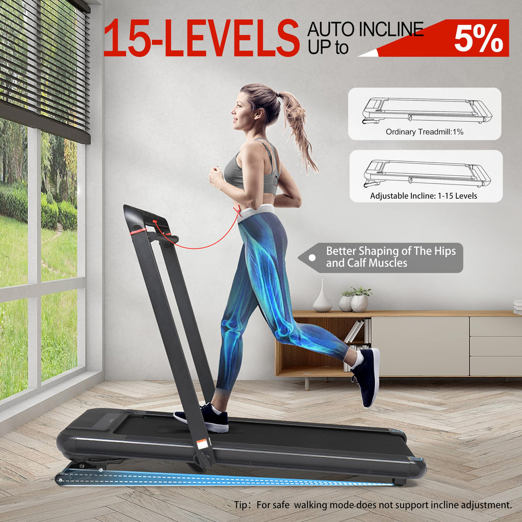 Foldable Treadmill with 18" Wide Running Belt J7169